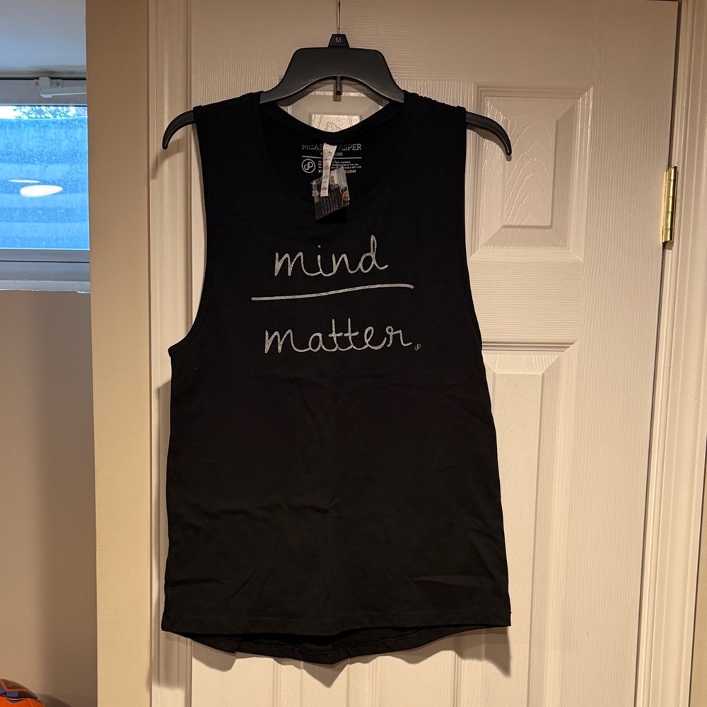 Philosophy Black Muscle Tee with Motivational Print